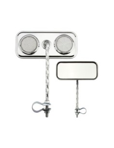 Rectangle Square Twisted Mirror Chrome Clear Reflectors.